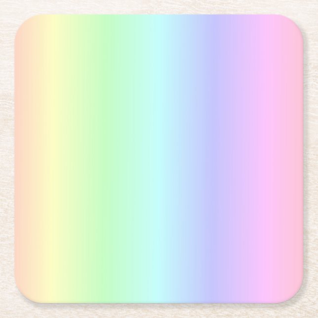 Spaß hell Niedlicher Regenbogen Rosa Gelb Grün Rechteckiger Pappuntersetzer (Vorderseite)