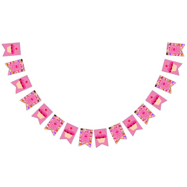 Spaß, heller rosa kleiner Kuchen irgendein Wimpelkette (Alle)