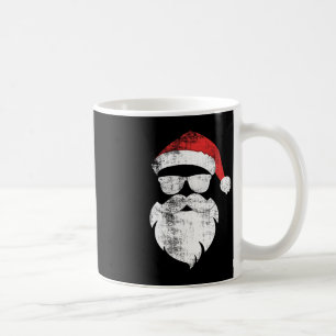 Spaß Hipster Santa Face mit Hutbart und Brille Kaffeetasse