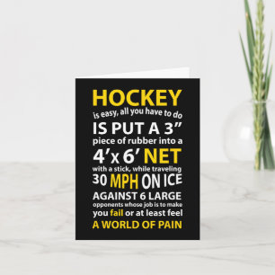 Spaß Hockey-Quote Hockey ist ein einfaches Geschen Karte