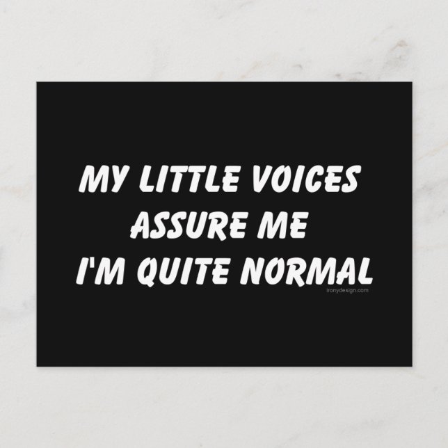 Spaß "Hörstimmen" Postkarte (Vorderseite)