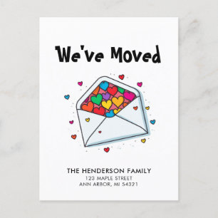 Spaß hört neue Zuhause-Moving-Ankündigung Postkarte