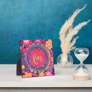 Spaß Hübsch rosa florale Whimsical Inspiration Fotoplatte