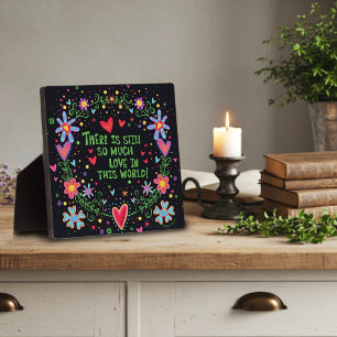 Spaß Hübsch so viel Liebe Zitat florale Inspiratio Fotoplatte