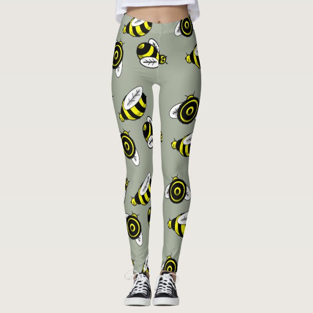 SPASS-HUMMEL-BIENEN-LEGGINGS HELLGRÜN LEGGINGS (Vorderseite)