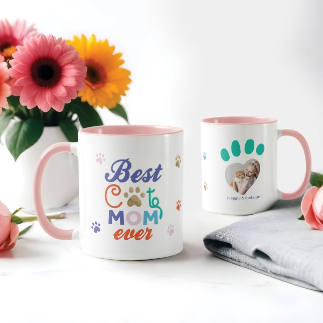 Spaß Humorvolle Beste Katze Mama jemals Personalis Tasse (Fun Humorous Best Cat Mom Ever Personalized Photo Mug)