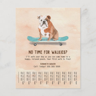 Spaß Hund auf Skateboard Dog Walker Tear Sheet Cre Flyer