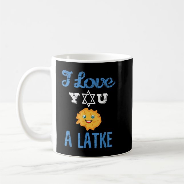 Spaß I Liebe Sie ein Latke Geschenk für Hannukah u Kaffeetasse (Links)
