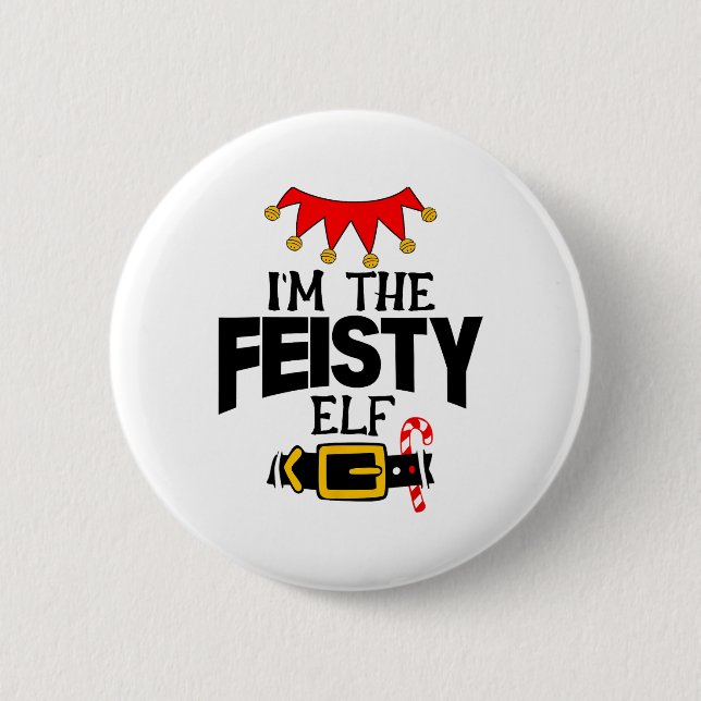 Spaß Ich bin die freche Elf-Kostüme Weihnachten Fa Button (Vorderseite)