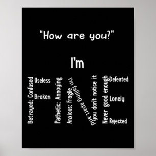 Spaß ich bin eine schöne Depression psychische Ges Poster