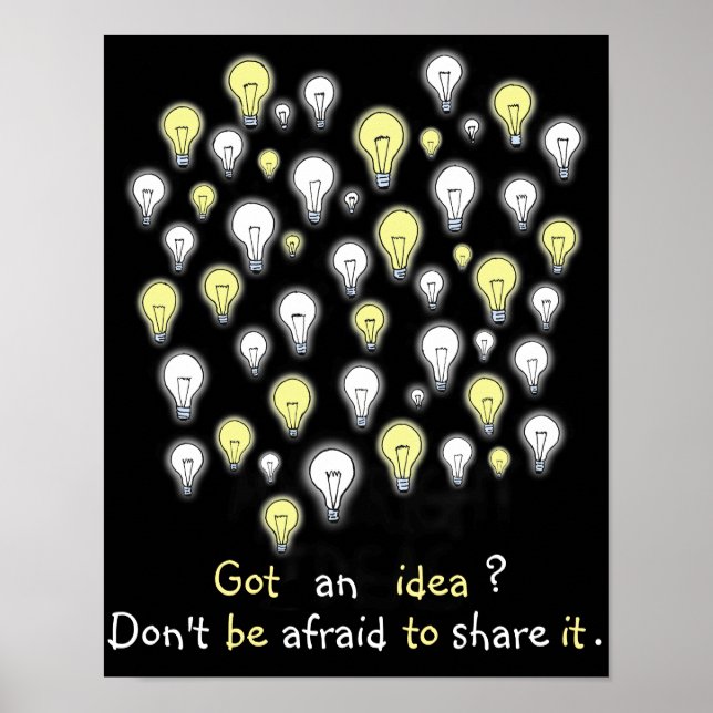 Spaß ich habe eine Idee Licht Bulben Inspiration G Poster (Vorne)