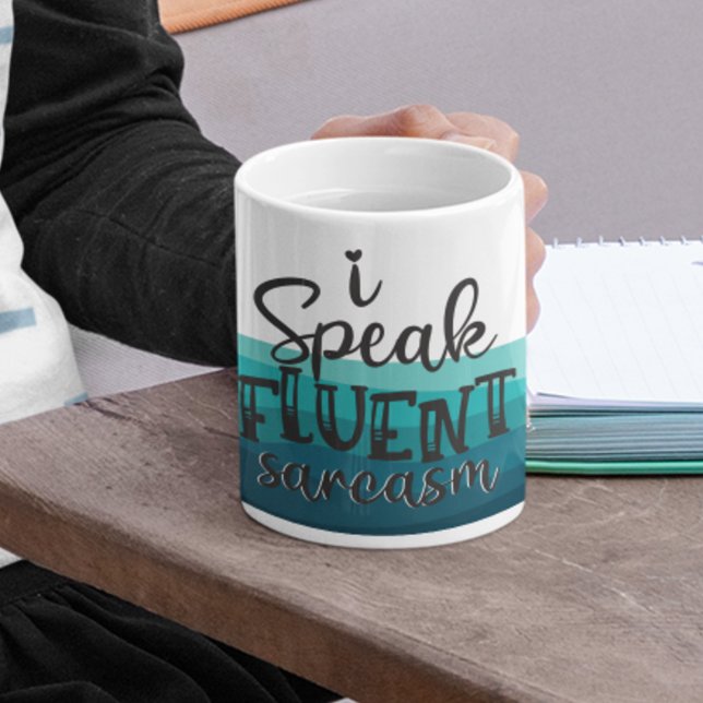 Spaß ich spreche fließend sarkasmus blauen Wellen Kaffeetasse (Von Creator hochgeladen)