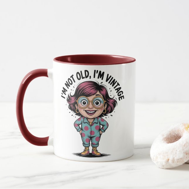 Spaß im Alter Kaffee Tasse (Mit Donut)
