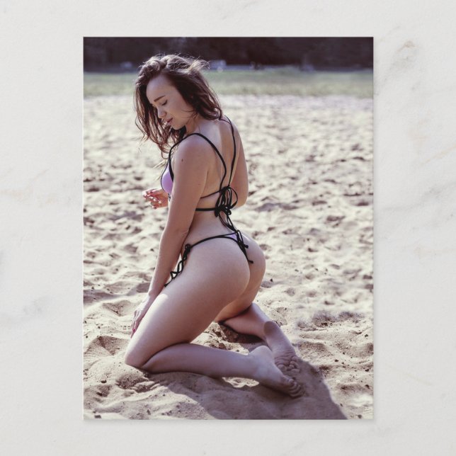 Spaß im Sand ! Foto-Postkarte Postkarte (Vorderseite)