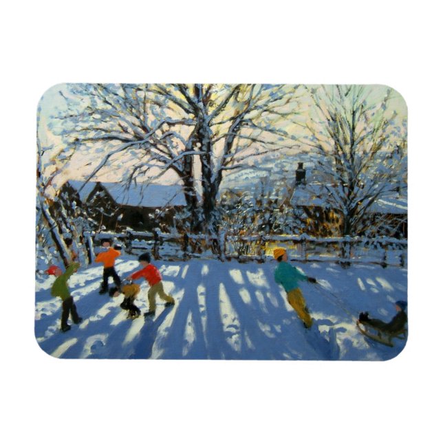 Spaß im Schnee Tideswell Derbyshire Magnet (Horizontal)