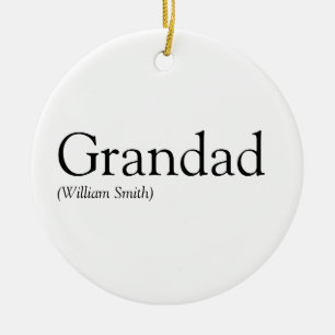 Spaß im Schwarz-Weiß Opa Großvater Papa Keramik Ornament