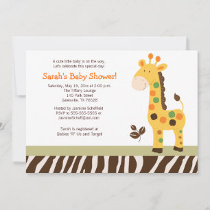 Spaß in der Jungle Giraffe Babydusche Einladung