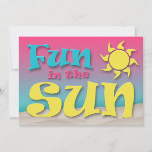Spaß in der Sonne - Party Einladungen am Strand