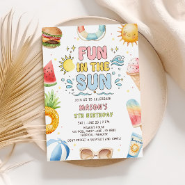 Spaß in der Sonne Sommer Geburtstag  Einladung