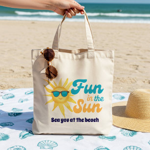☀️Spaß in der Sonne Tropischer Strand-Zitat Tragetasche