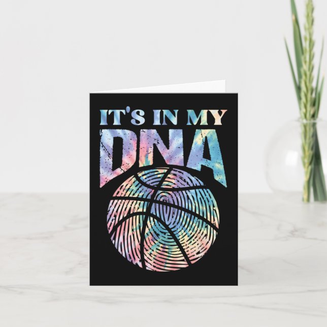 Spaß in meiner DNA Mädchen Basketball Lover Basket Karte (Vorderseite)