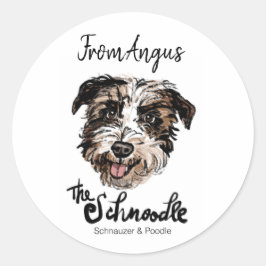 Spaß, individualisierbares Set von Hundeaufklebern Runder Aufkleber