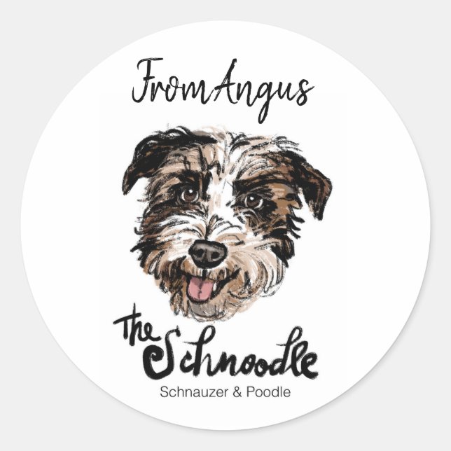 Spaß, individualisierbares Set von Hundeaufklebern Runder Aufkleber (Vorderseite)