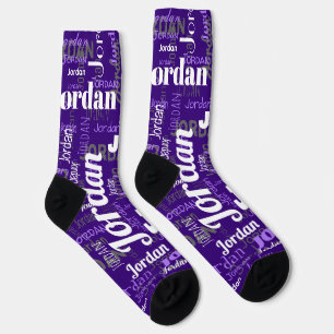 Spaß Individuelle Name Lila Weiß für Männer Socken