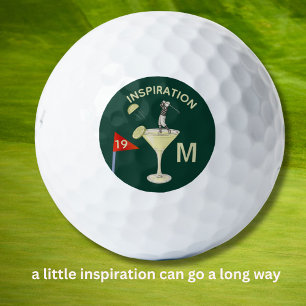 Spaß Inspirierender 19. Loch Cocktail Monogramm Golfball