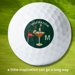 Spaß Inspirierender 19. Loch Cocktail Monogramm Golfball