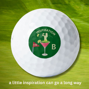 Spaß Inspirierender 19. Loch Cocktail Monogramm Golfball