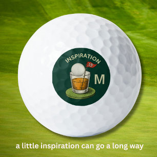 Spaß Inspirierender 19. Loch Trink Monogramm Golfball