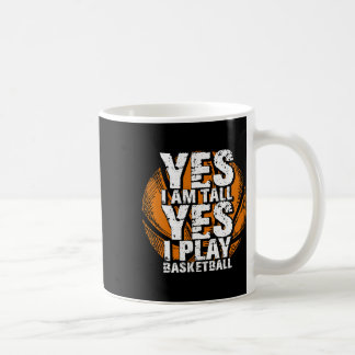 Spaß Ja, ich bin groß und spiele Bysketbyll Hoops  Kaffeetasse