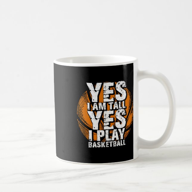 Spaß Ja, ich bin groß und spiele Bysketbyll Hoops  Kaffeetasse (Rechts)