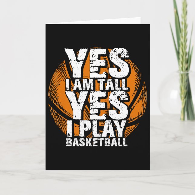 Spaß Ja, ich bin groß und spiele Bysketbyll Hoops  Karte (Vorderseite)
