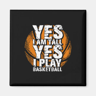 Spaß Ja, ich bin groß und spiele Bysketbyll Hoops  Magnet
