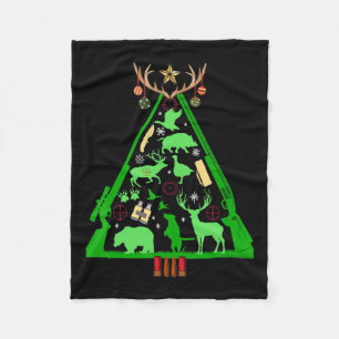 Spaß Jagd Hirsch und Elch Jäger Weihnachtsbaum Hun Fleecedecke