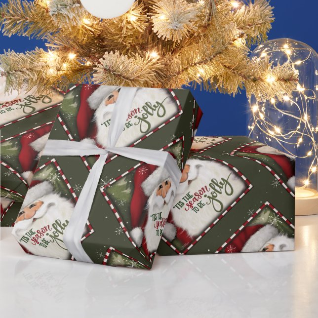 Spaß Jolly Weihnachten Feierliche Inspirivity Geschenkpapier (Feiertage)