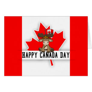 Spaß-Kanada-Tagesentwurf mit Elchen im Mountie-Hut