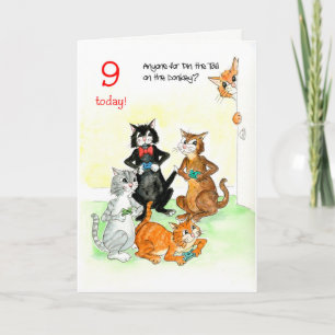 Spaß Katzen Video Spiel 9. Geburtstag Karte