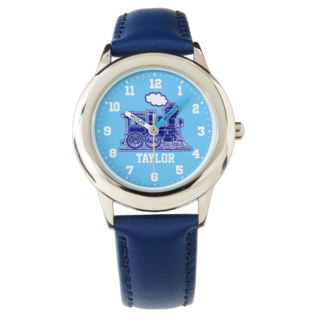 Spaß Kinder mit Namen Blaue Armbanduhr (Vorderseite)