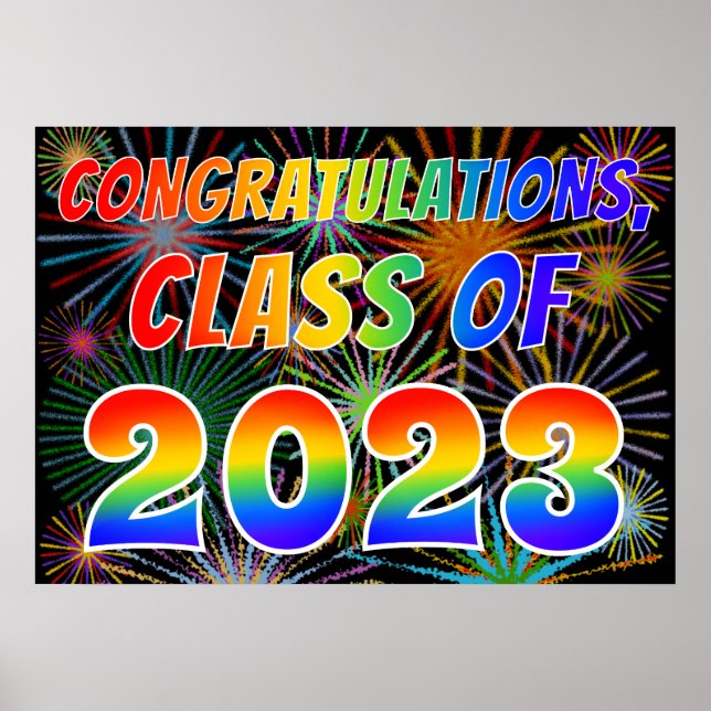 Spaß "KLASSE VON 2023" Herzlichen Glückwunsch (Feu Poster (Vorne)