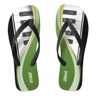 Spaß-Klavier-Entwurf mit grünem Swoosh Flip Flops