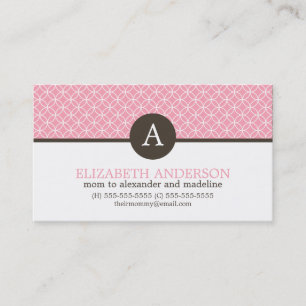 Spaß kreist das mit Monogramm Muster ein Telefonnummerkarte