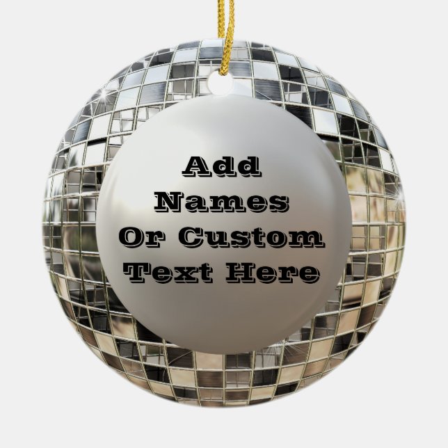 Spaß-kundenspezifische Disco Mirrorball Verzierung Keramikornament (Vorne)