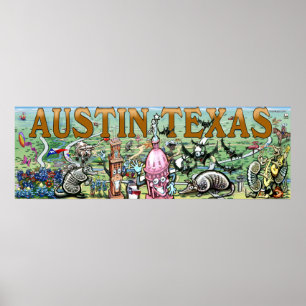 Spaß-Kunst Austins Texas Poster