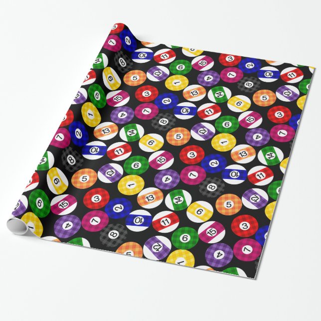 Spaß-Land-Art-kariertes Billard-Muster Geschenkpapier (Ungerollt)