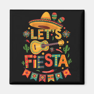Spaß Lasst uns Fiesta Sombrero Lustige Gitarre Par Magnet