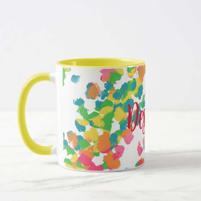 Spaß, lebendig, farbenfroh - personalisieren tasse (Links)
