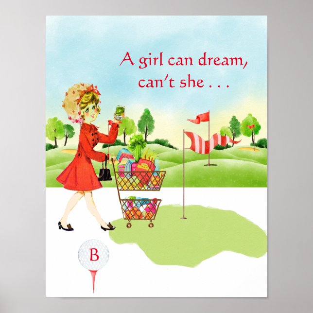 Spaß Lebensmittelgeschäft - Golf Girl Can Dream Poster (Vorne)